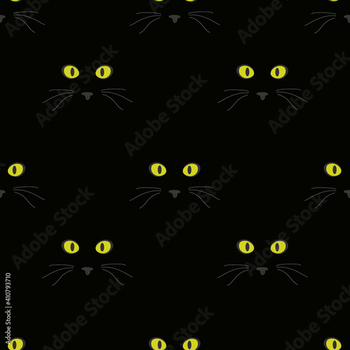 Abstract Cat ilustration. Graet for fabric,textile,wrapping paper and any print.eps10. © Yus