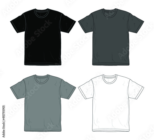 t shirt design template / mockup black white and gray for men, graphic vector illustration