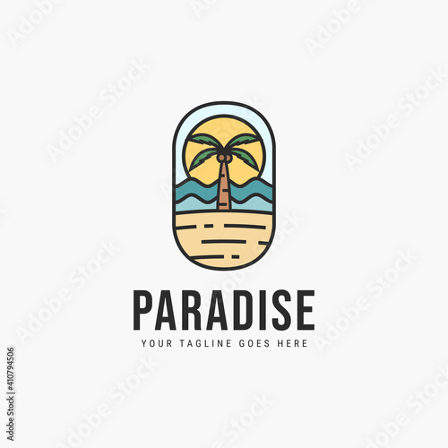 Paradise colorful logo vector illustration design