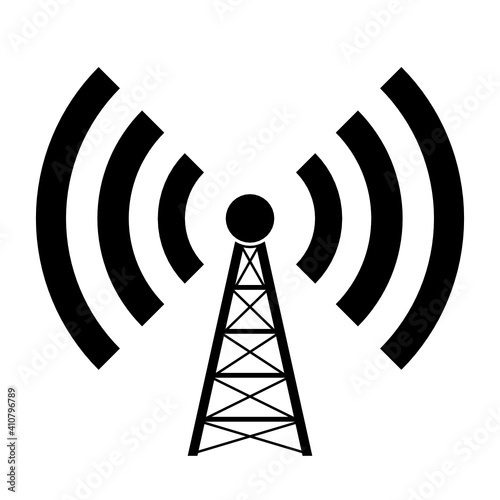 High level radio frequency vector symbol isolated on white background