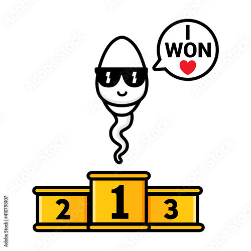 cute sperm vector design won first place