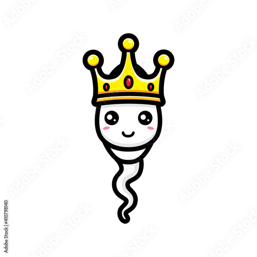 cute sperm king vector design