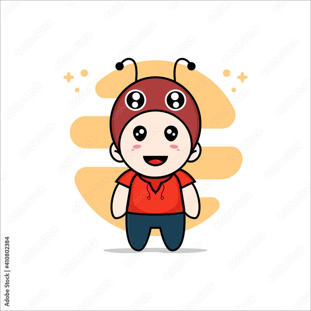 Obraz premium Cute kids character wearing dragonfly costume.