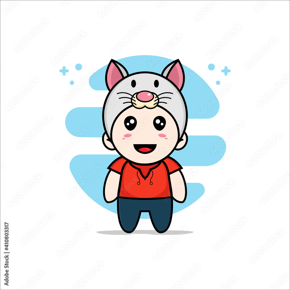 Cute kids character wearing mouses costume. Cute kids character wearing mouses costume.