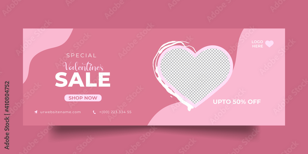 Valentines sale Facebook cover, uniquely designed, well organized and fully editable.