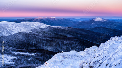 Fototapeta Naklejka Na Ścianę i Meble -  An awesome mountain landscape. Szeroki Wierch, Wielka Rawka, Połonina Caryńska. Bieszczady National Park, The Carpathians, Poland