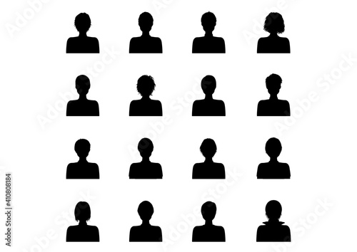 男性の顔のシルエット素材