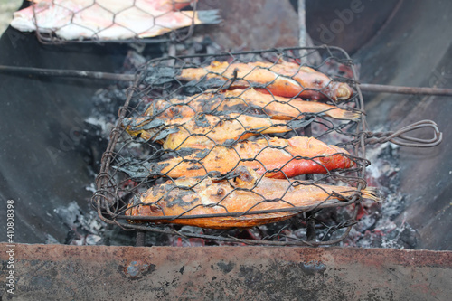 grilled fish while on the beach of meulaboh city photo