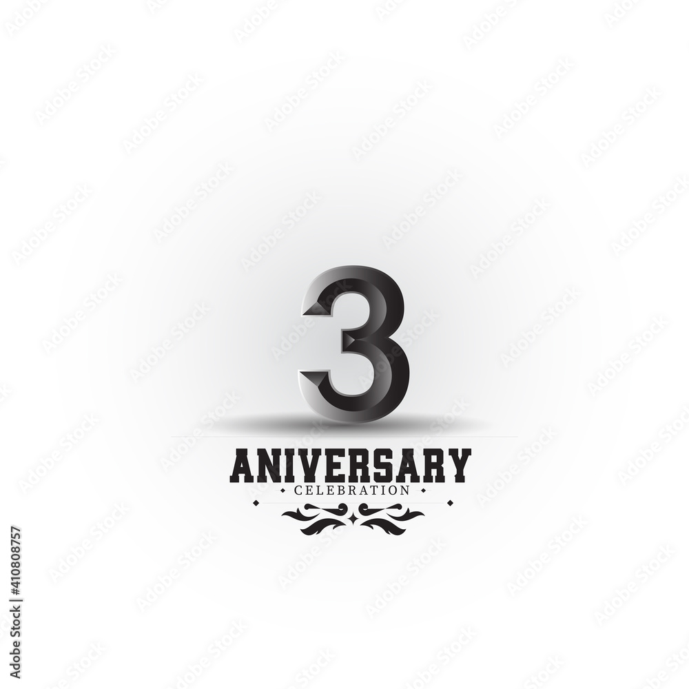 3 Year Anniversary Vector Template Design Illustration 3 Year Anniversary Vector Template Design Illustration