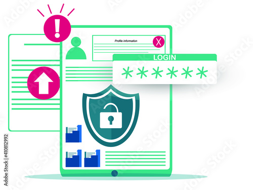 Data security flat illustration concept. Modern vector illustration