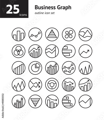 Business Graph outline icon...