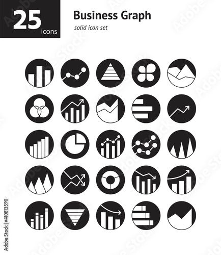 Business Graph solid icon s...
