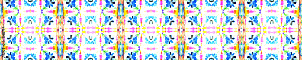 Shibori Pattern. Peruvian Ikat. Rainbow