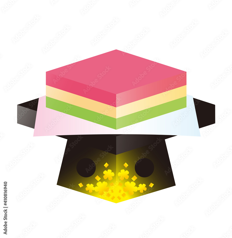 イラスト素材 ひなまつり カットイラスト 三色餅 菱餅 金箔 Stock Vector Adobe Stock
