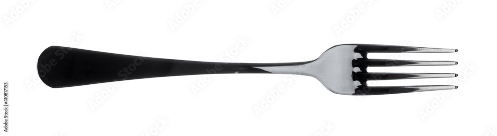 Silver fork isolated on white background close up Silver fork isolated on white background close up