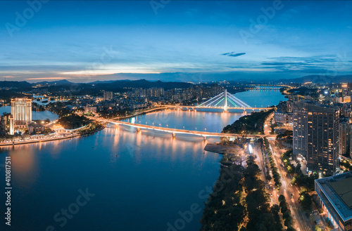 Night view of Hesheng Bridge and Huizhou Bridge in Huizhou City, Guangdong Province, China © Weiming