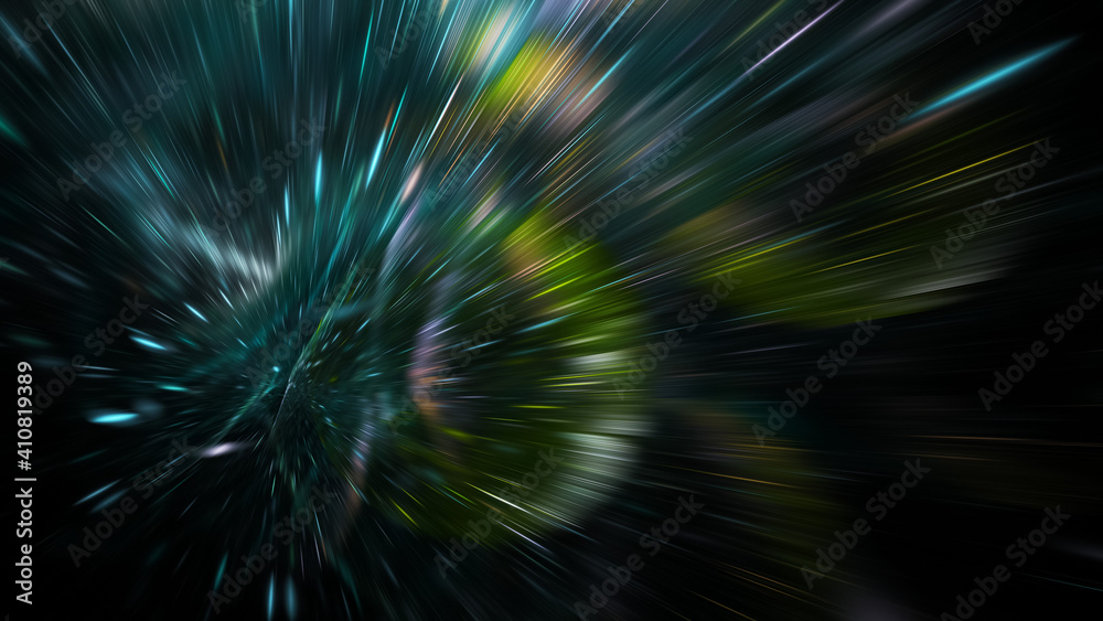 Abstract green and blue fireworks. Holiday background with fantastic light effect. Digital fractal art. 3d rendering. Abstract green and blue fireworks. Holiday background with fantastic light effect. Digital fractal art. 3d rendering.