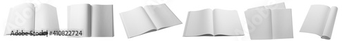 Set of blank magazines on w...