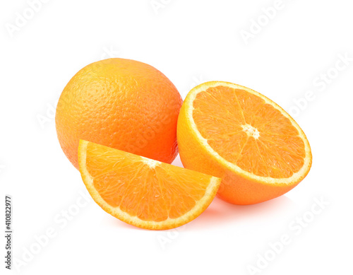 Orange fruit. Orange sliced isolated on white background.