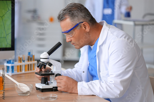 Male scientist working with...