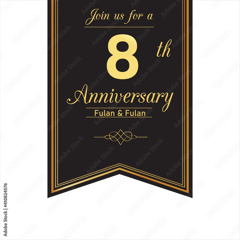 8 Year Anniversary Vector Template Design Illustration 8 Year Anniversary Vector Template Design Illustration