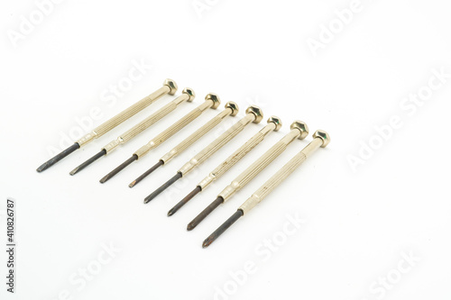 Precision screwdriver isolated on a white background.
