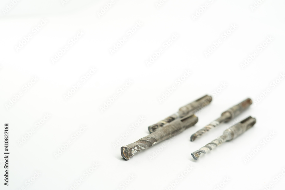 Obraz premium Set of different drills isolated on white background