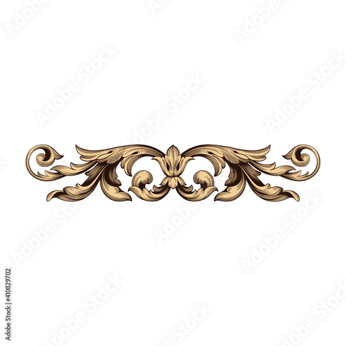 Vintage Baroque Victorian frame border floral ornament leaf scroll engraved retro flower pattern decorative design tattoo black and white Japanese filigree calligraphic vector heraldic swirl