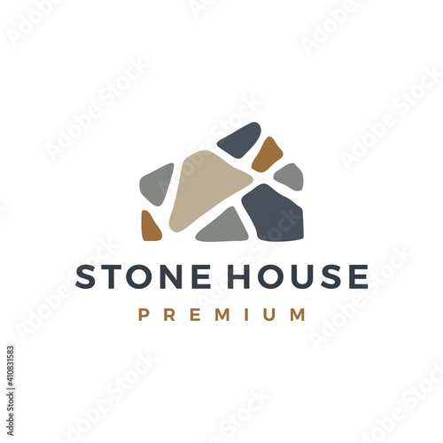 stone house home mortgage logo vector icon illustration