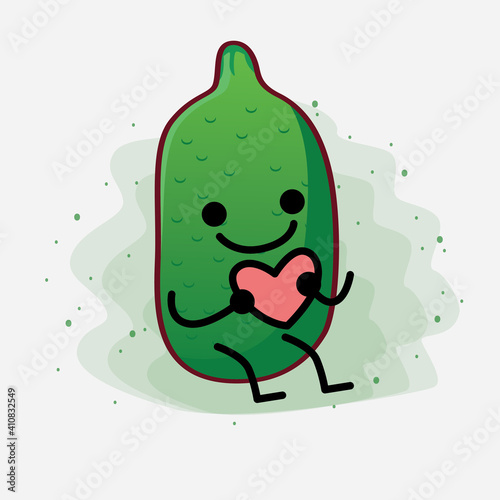 Finger Lime Fruit Mascot Character Illustration