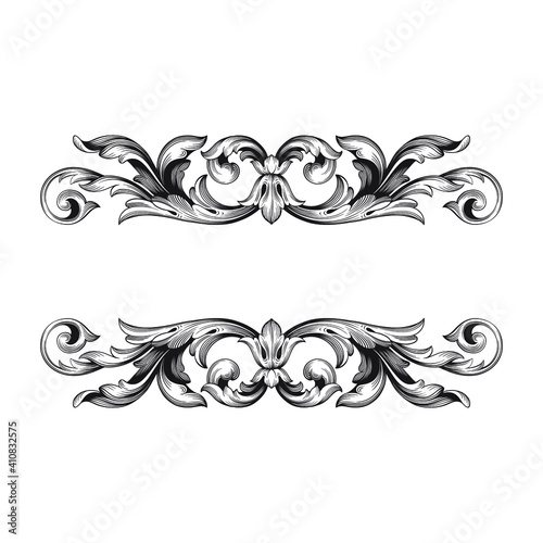 Calligraphic design elements: page decoration, Premium Quality and Satisfaction Guarantee Label, antique and baroque frames and floral ornaments, grunge frames.