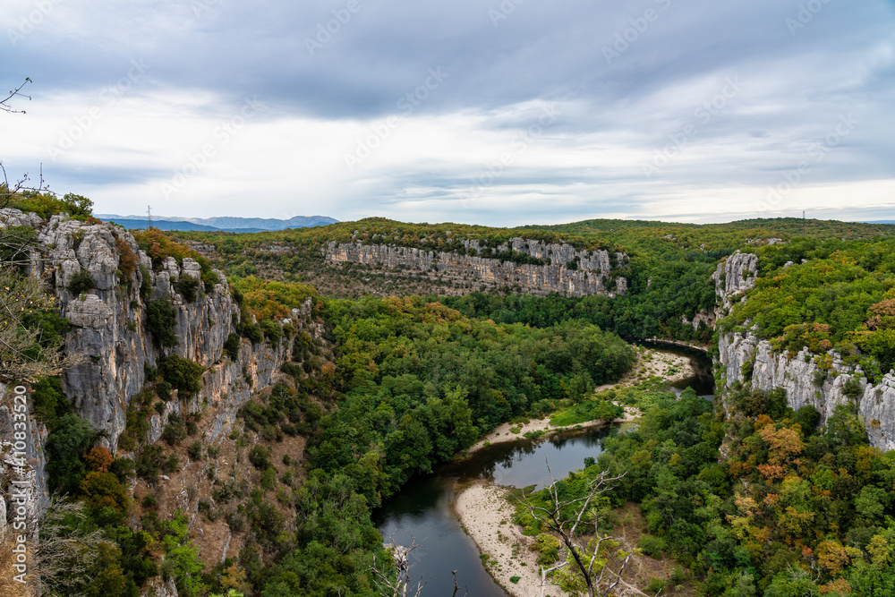 River in the beautiful Ardeche gorge near Casteljau in france. River in the beautiful Ardeche gorge near Casteljau in france.