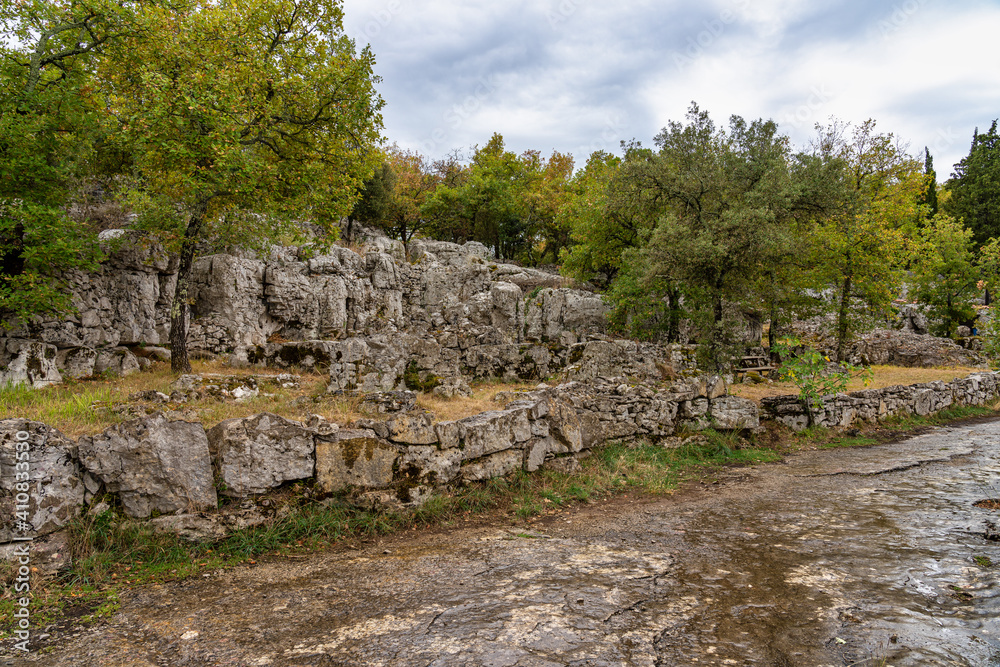 Old ruins in Chassagnes in Ardeche, France