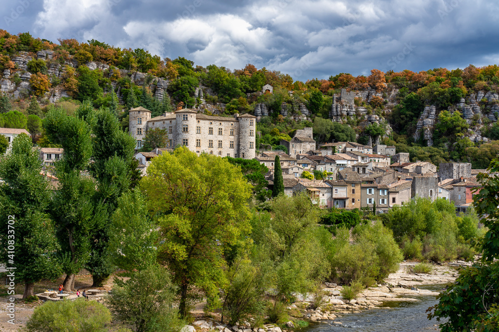 Medieval Village of Vogue in Ardeche, Rhone-Alpes, France