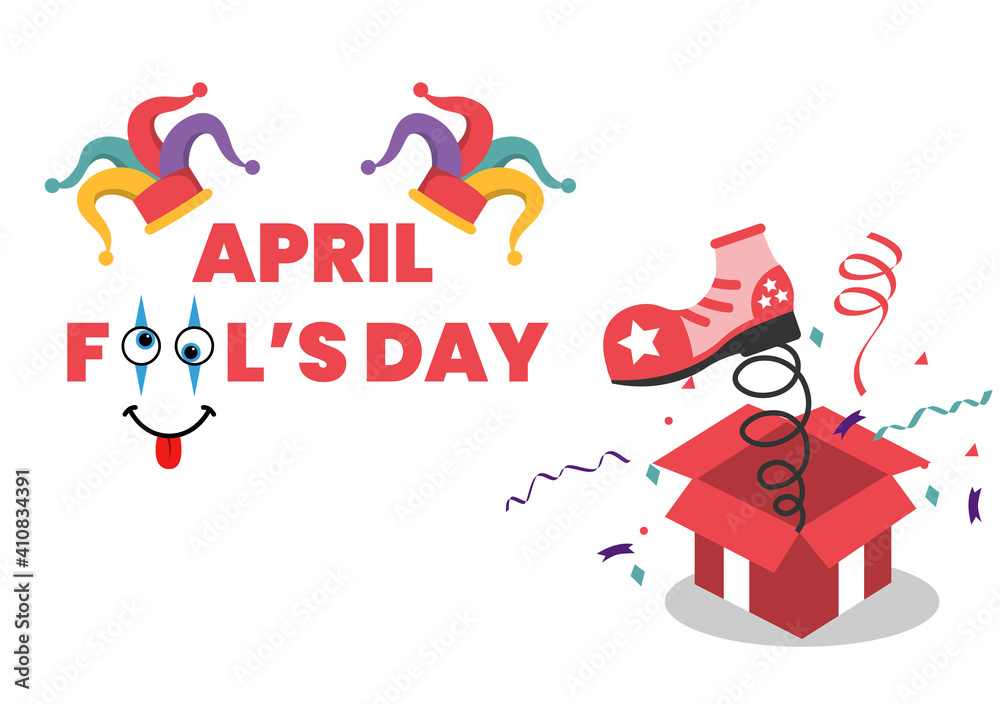 Celebration Happy April Fool's Day Wearing a Jester Hat Background Design. Vector Illustration. Celebration Happy April Fool's Day Wearing a Jester Hat Background Design. Vector Illustration.