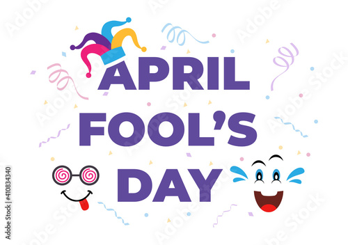 Celebration Happy April Fool's Day Wearing a Jester Hat Background Design. Vector Illustration.