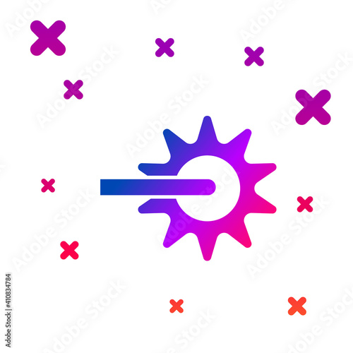 Color Cowboy horse riding spur for boot icon isolated on white background. Gradient random dynamic shapes. Vector.