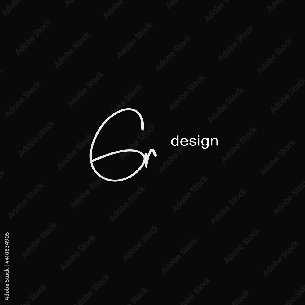 GR initial handwritten calligraphy, for monogram and logo GR initial handwritten calligraphy, for monogram and logo