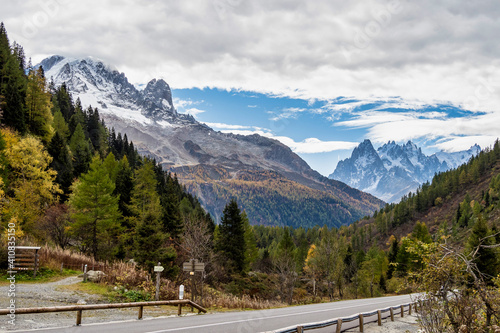 The high mountains of Haute Savoie in autumn. French Alps near Vallorcine, Chamonix-Mont-Blanc, France.