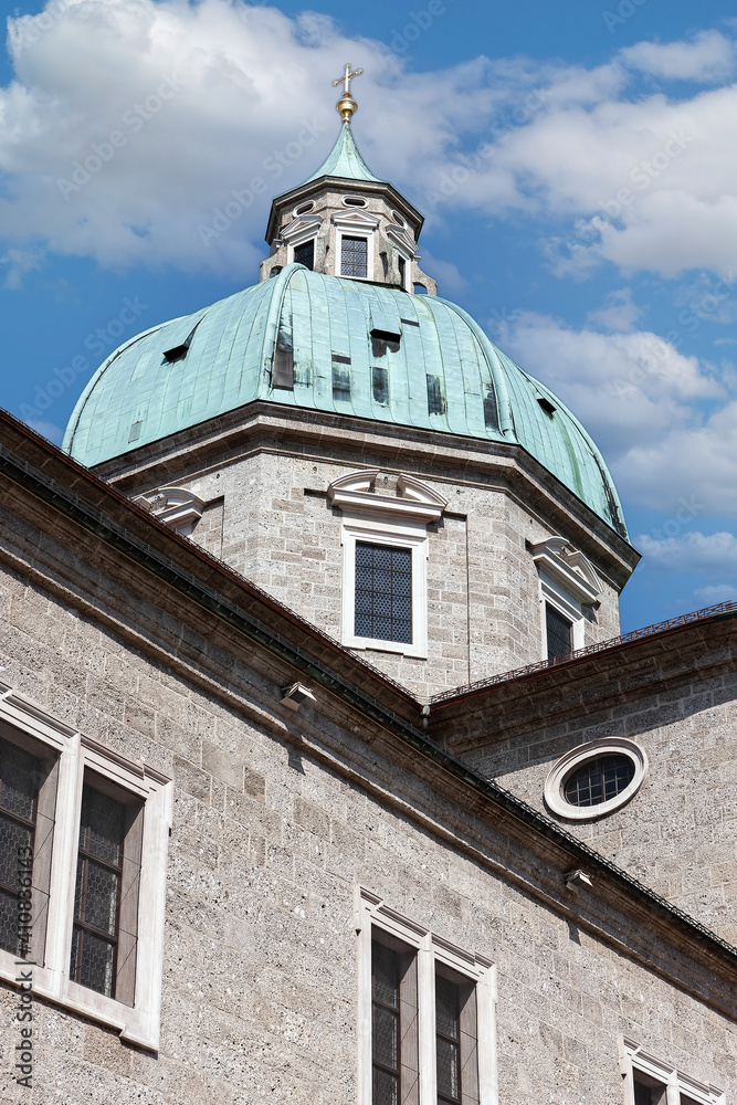 The Salzburg Cathedral (Salzburger Dom) on a sunny day
