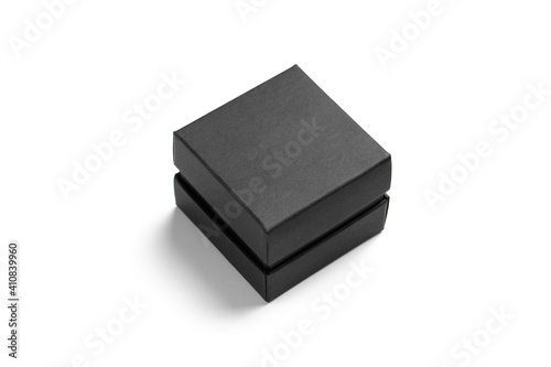 Black Jewelry Box isolated on white background.
