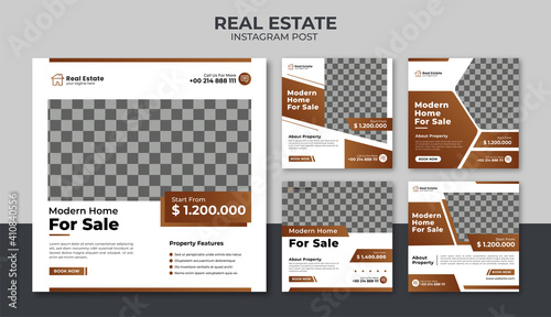 Real estate for sale instagram post or flyer square template 