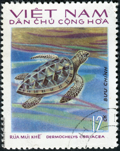 VIETNAM - CIRCA 1983: A stamp printed in Vietnam shows turtle