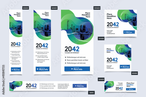City Background Corporate Web Banner Template in multiple sizes. Easy to adapt to Brochure, Annual Report, Magazine, Poster, Corporate Advertising media, Flyer, Website.
