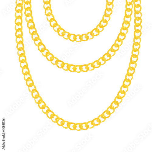 Gold necklace vector