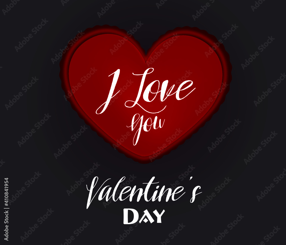 Background for cards for Valentine's Day. Red heart with a declaration of love on a gray background. Valentine's Day text. Red wax heart. Background for cards for Valentine's Day. Red heart with a declaration of love on a gray background. Valentine's Day text. Red wax heart.