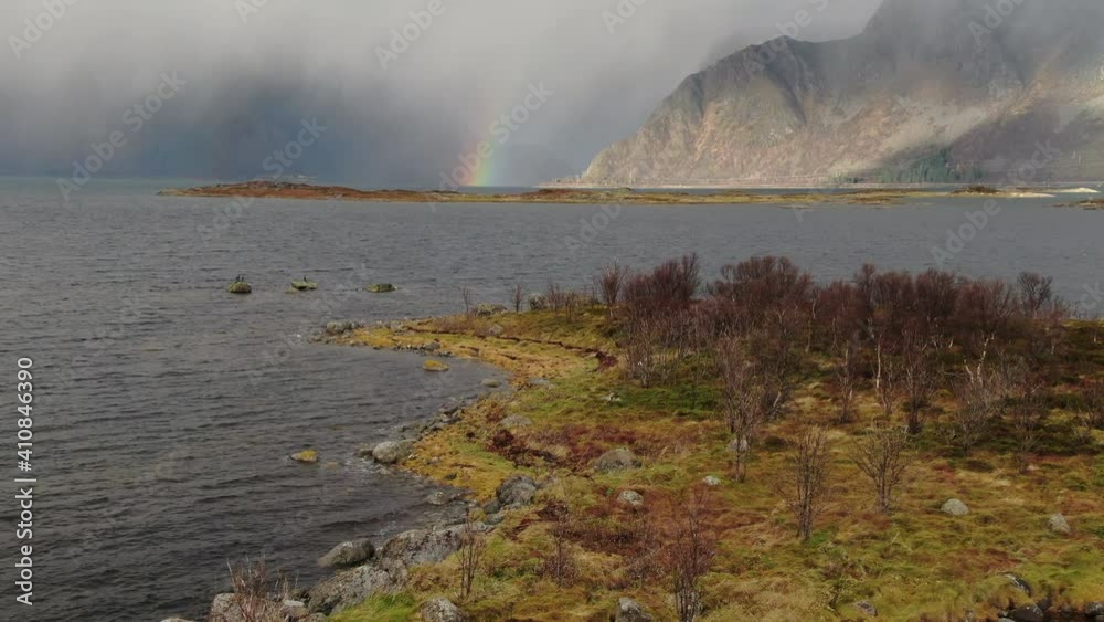 Drone Towards Rainbow And Mountains Drone Towards Rainbow And Mountains