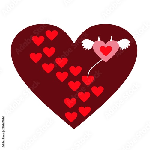 illustration. Heart. Valentine's day, kawaii, funny hearts.