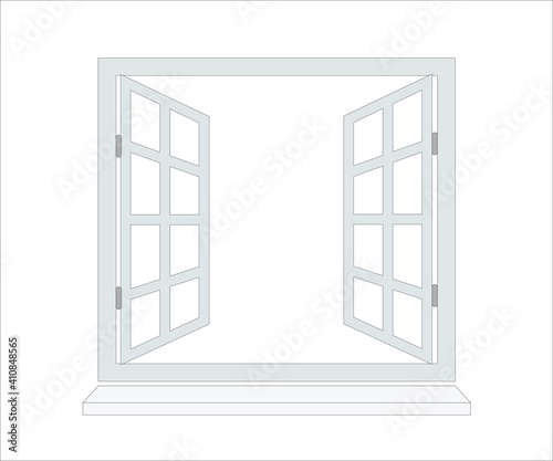 Opened window. Vector image. Icon.