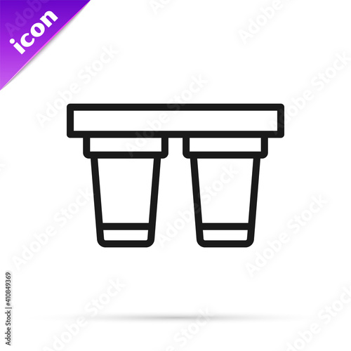 Black line Water filter icon isolated on white background. System for filtration of water. Reverse osmosis system. Vector.